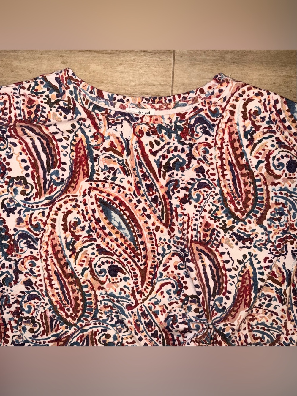 NWOT WESTBOUND Women’s Paisley Tie-Front Top in Pink ,Peach and Navy Size 1X - Picture 6 of 12